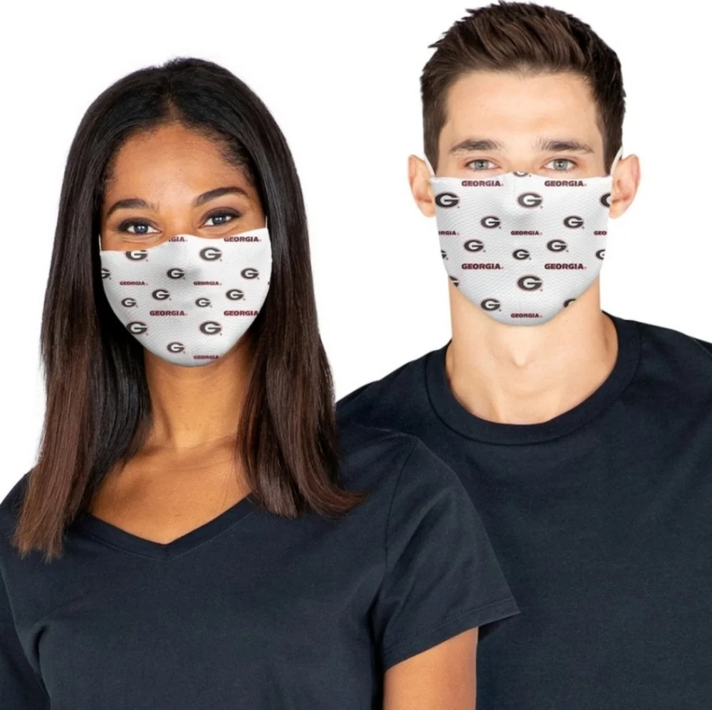 Georgia Bulldogs NCAA Fanatics Adult All Over Logo Face Masks Covering [3-Pack]